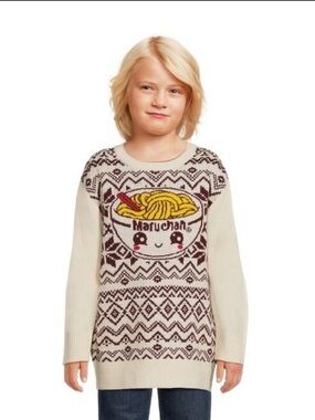Cream Kids' Graphic Ramen Sweater